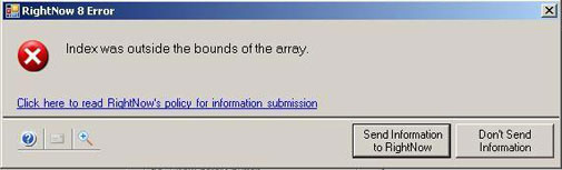 Screen capture of Send Information dialog
